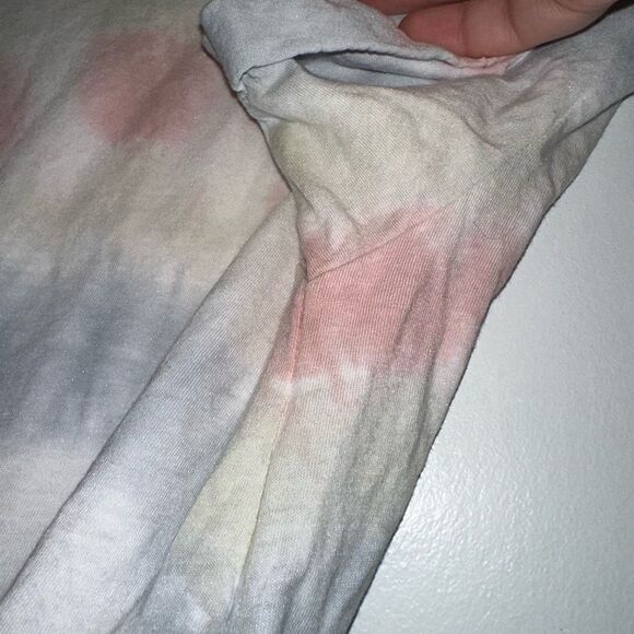 American Eagle Dreamy Pastel Pink Blue Tie Dye Cinch Waist Tee XS EUC - Picture 3 of 9